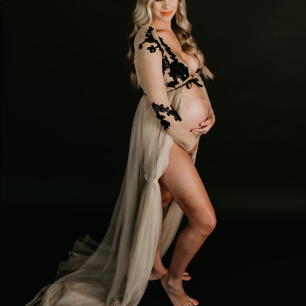 Sheer floor length robe